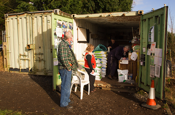 Members using the trading shed